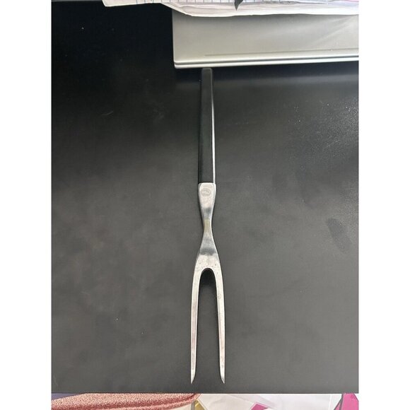 Vintage EKCO FLINT Stainless 2 Prong Carving Serving Meat Fork 11.75" - Picture 1 of 5